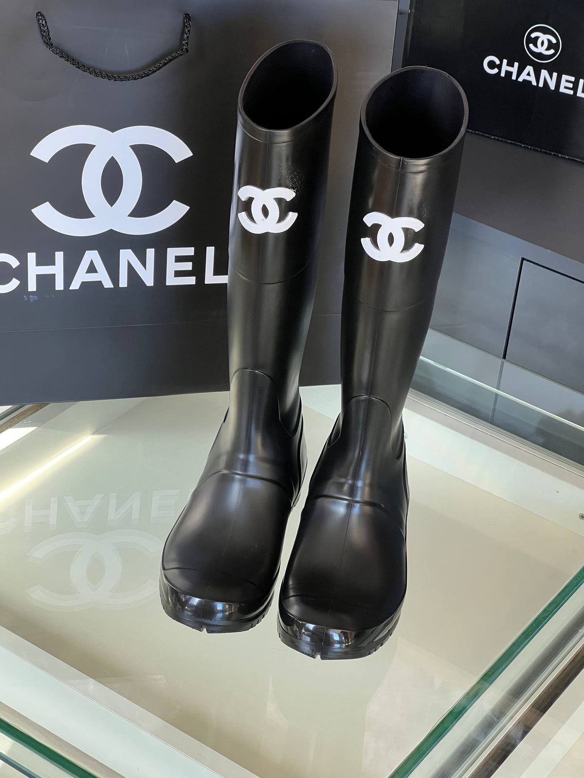 Rain Leather Boots
