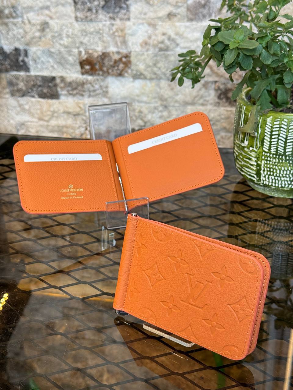 L- Leather Mini Wallet (Orange)